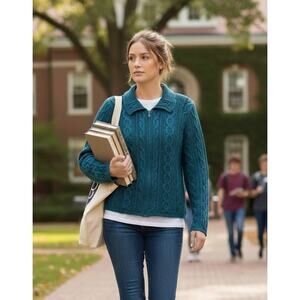 Valerie Stevens Women's Size XL Zipper Sweater/ JacketBust 45" CB 22"Retro NWOT